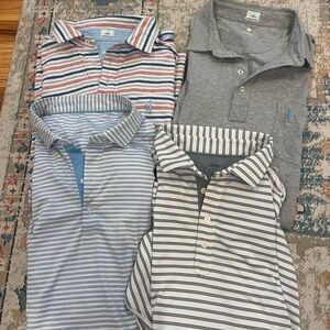 johnnie-O Men's Striped and Solid Polo Shirts - Blue, Gray, White